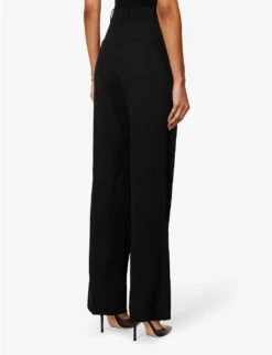 Arizona Pleated Wide-leg Mid-rise Woven Trousers -Reis Clothing Shop R04171066 BLACK ALT03