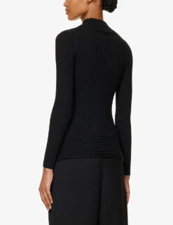 Wolford Long-sleeved High-neck Wool And Cashmere-blend Knitted Top -Reis Clothing Shop R04171474 BLACK ALT03