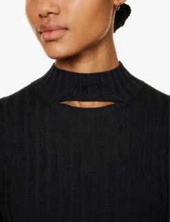 Wolford Long-sleeved High-neck Wool And Cashmere-blend Knitted Top -Reis Clothing Shop R04171474 BLACK ALT04