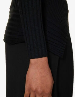 Wolford Long-sleeved High-neck Wool And Cashmere-blend Knitted Top -Reis Clothing Shop R04171474 BLACK ALT05