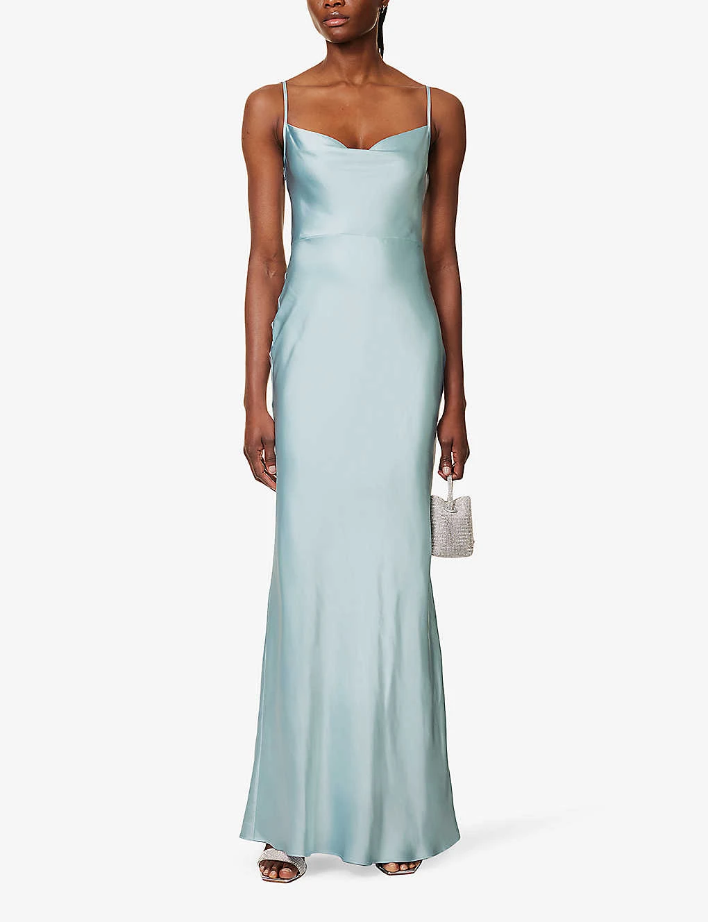 Keisha Cowl-neck Satin Bridesmaid Dress 2 Keisha Cowl-neck Satin Bridesmaid Dress - Image 2