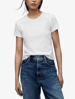 AllSaints Stevie Slim-fit Organic-cotton T-shirt -Reis Clothing Shop R04172260 OPTICWHITE ALT02