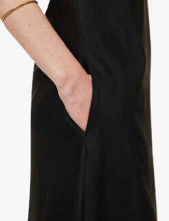 Simone Cut-out Halterneck Low-back Linen-blend Dress -Reis Clothing Shop R04172385 BLACK ALT06