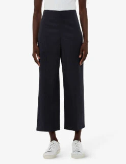 Whistles Katie Straight-leg Mid-rise Stretch-woven Trousers -Reis Clothing Shop R04172925 NAVY ALT02