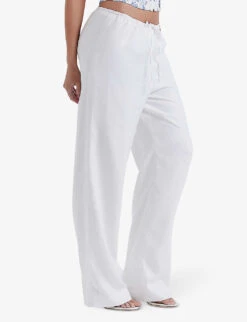 Cleo Drawstring-waist Lyocell-blend Trousers -Reis Clothing Shop R04173007 IVORY ALT02