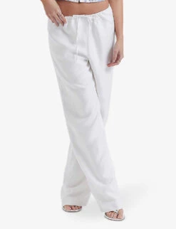 Cleo Drawstring-waist Lyocell-blend Trousers -Reis Clothing Shop R04173007 IVORY ALT04