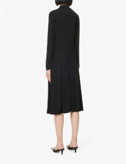 Jil Sander High-neck Flared-skirt Stretch-woven Midi Dress -Reis Clothing Shop R04173096 1 ALT03