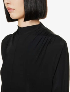 Jil Sander High-neck Flared-skirt Stretch-woven Midi Dress -Reis Clothing Shop R04173096 1 ALT04