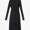 Jil Sander High-neck Flared-skirt Stretch-woven Midi Dress