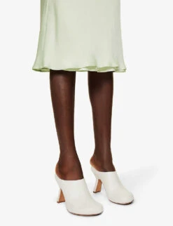 Jil Sander Flared-hem Elasticated-waistband Satin Midi Skirt -Reis Clothing Shop R04173106 335 ALT04