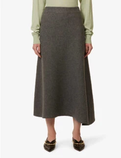 Jil Sander Asymmetric Mid-rise Wool-blend Midi Skirt -Reis Clothing Shop R04173135 64 ALT02