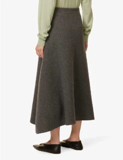 Jil Sander Asymmetric Mid-rise Wool-blend Midi Skirt -Reis Clothing Shop R04173135 64 ALT03