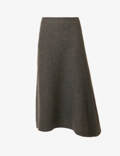 Jil Sander Asymmetric Mid-rise Wool-blend Midi Skirt
