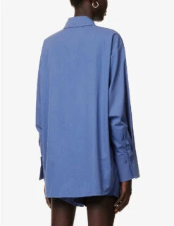 Avani Brand-embroidered Oversized-fit Cotton-blend Shirt -Reis Clothing Shop R04174445 SPAHIRE ALT03