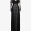 Nolana Boned Semi-sheer Stretch-mesh Maxi Dress