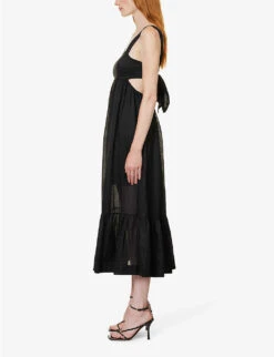 Zimmermann Chintz Open-back Woven Midi Dress 7 Zimmermann Chintz Open-back Woven Midi Dress -Reis Clothing Shop R04174619 BLACK ALT02