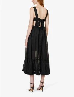 Zimmermann Chintz Open-back Woven Midi Dress 8 Zimmermann Chintz Open-back Woven Midi Dress -Reis Clothing Shop R04174619 BLACK ALT03