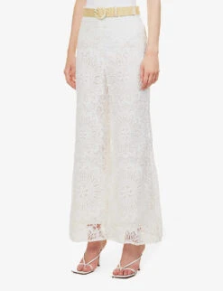 Zimmermann Chintz Wide-leg Mid-rise Woven Trousers -Reis Clothing Shop R04174624 IVORY ALT02