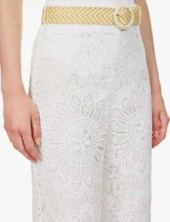 Zimmermann Chintz Wide-leg Mid-rise Woven Trousers -Reis Clothing Shop R04174624 IVORY ALT04