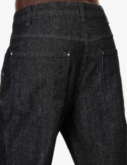 Eutrophic Cut-out Wide-leg Mid-rise Jeans -Reis Clothing Shop R04174806 BLACK ALT04