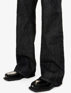 Eutrophic Cut-out Wide-leg Mid-rise Jeans -Reis Clothing Shop R04174806 BLACK ALT05