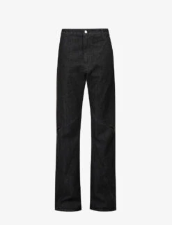 Eutrophic Cut-out Wide-leg Mid-rise Jeans