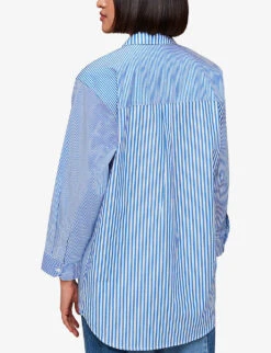 Whistles Millie Stripe Oversized Cotton Shirt -Reis Clothing Shop R04175228 MULTICOLOURED ALT03