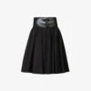 Belted High-rise Cotton Mini Skirt