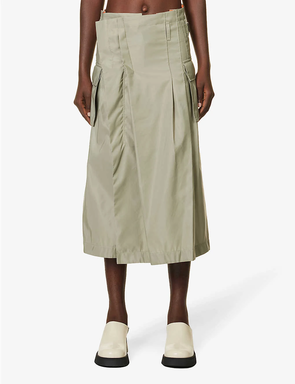 Sacai Pleated Flap-pocket Shell Midi Skirt 3 Sacai Pleated Flap-pocket Shell Midi Skirt - Image 3