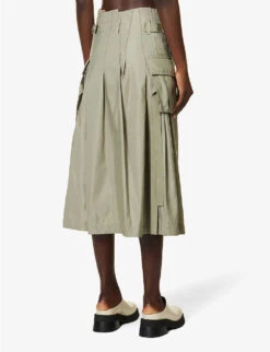 Sacai Pleated Flap-pocket Shell Midi Skirt 8 Sacai Pleated Flap-pocket Shell Midi Skirt -Reis Clothing Shop R04180391 LKHAKI ALT03