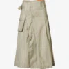 Sacai Pleated Flap-pocket Shell Midi Skirt