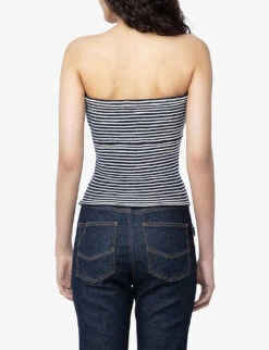 Zadig & Voltaire Twista Striped Wool-blend Top -Reis Clothing Shop R04180438 ENCRE ALT03