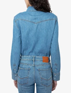 Zadig & Voltaire Thelma Crystal-embellished Denim Shirt -Reis Clothing Shop R04180439 LIGHTBLUE ALT03