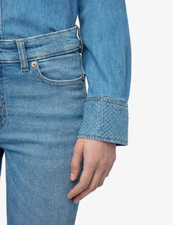 Zadig & Voltaire Thelma Crystal-embellished Denim Shirt -Reis Clothing Shop R04180439 LIGHTBLUE ALT04