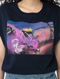 Zadig & Voltaire Cecilia Moon Graphic-print Cotton T-shirt -Reis Clothing Shop R04180441 ENCRE ALT04