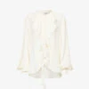 Victoria Beckham Ruffle-trim Self-tie Silk Shirt