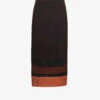 Dries Van Noten Pleated Flared-hem Woven Midi Skirt