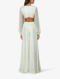 By Malina Sia Cut-out Woven Maxi Dress -Reis Clothing Shop R04180761 FLORALMISTMINT ALT03