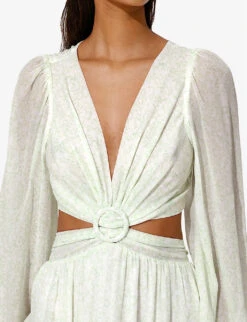 By Malina Sia Cut-out Woven Maxi Dress -Reis Clothing Shop R04180761 FLORALMISTMINT ALT04