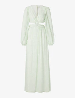 By Malina Sia Cut-out Woven Maxi Dress
