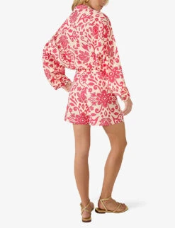 Paisley Graphic-pattern Relaxed-fit Cotton Shirt -Reis Clothing Shop R04181105 CORAL ALT02