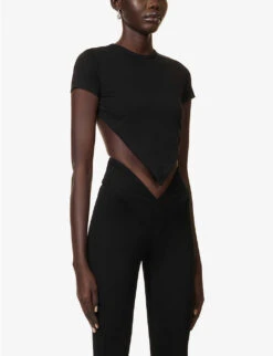 Backless Obsidian-embellished Stretch-cotton Top 7 Backless Obsidian-embellished Stretch-cotton Top -Reis Clothing Shop R04181379 BLACK ALT02