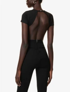 Backless Obsidian-embellished Stretch-cotton Top 8 Backless Obsidian-embellished Stretch-cotton Top -Reis Clothing Shop R04181379 BLACK ALT03