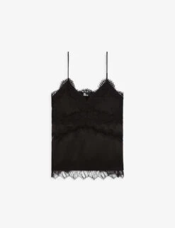 THE KOOPLES Lace-trim Silk Camisole Top