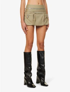 Dion Lee Belt Organic Cotton And Recycled Nylon-blend Mini Skirt -Reis Clothing Shop R04181841 SAGE ALT02