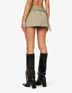 Dion Lee Belt Organic Cotton And Recycled Nylon-blend Mini Skirt -Reis Clothing Shop R04181841 SAGE ALT03