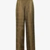 Toteme Monogram Wide-leg Mid-rise Silk Trousers