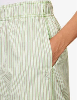 Stine Goya Fatuna Striped Organic-cotton Trousers -Reis Clothing Shop R04183765 GREENSTRIPES ALT04