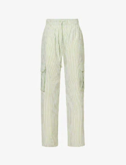 Stine Goya Fatuna Striped Organic-cotton Trousers