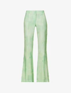 Acne Studios Pippen Flared-leg High-rise Satin Trousers